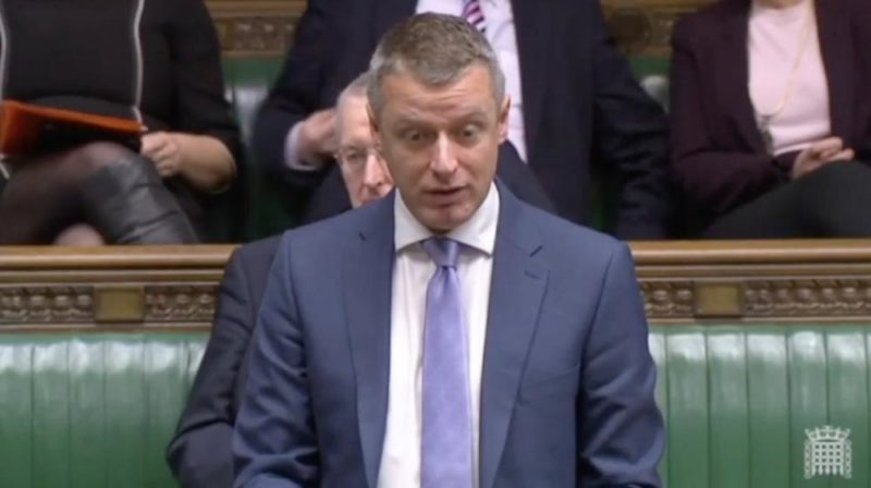 Luke Pollard MP questioning the government about the Barden factory