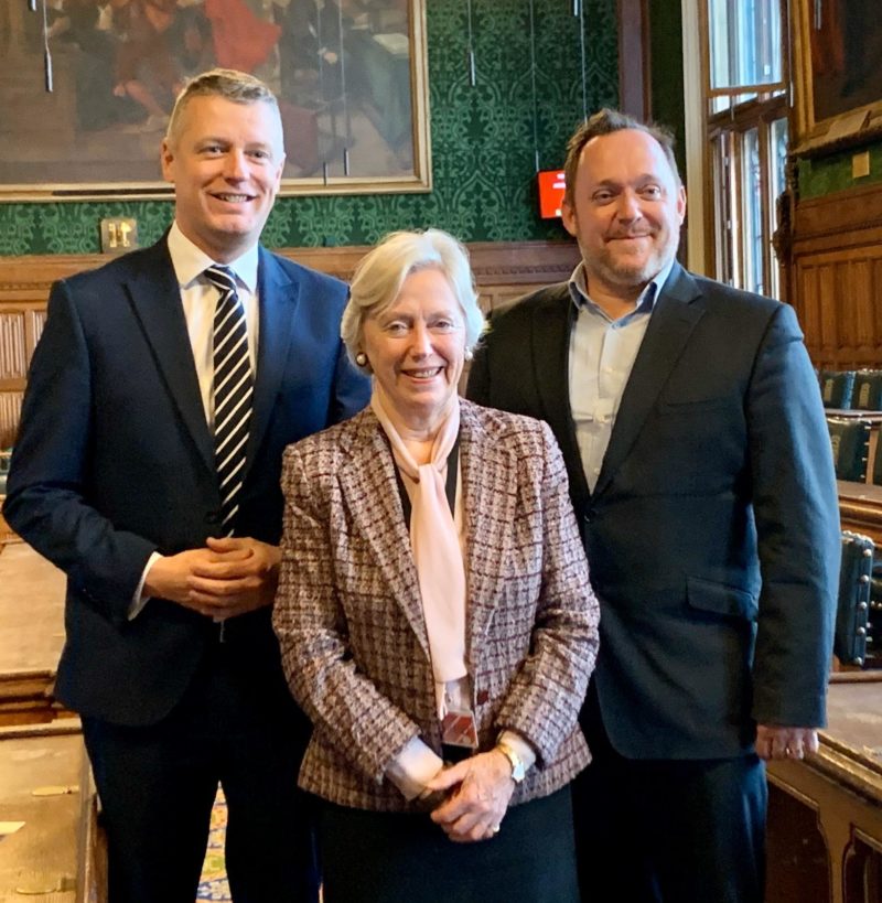 Luke with Baroness Hooper (Co-Chair of the All-Party Parliamentary Dance Group) and Andrew Hurst (One Dance UK