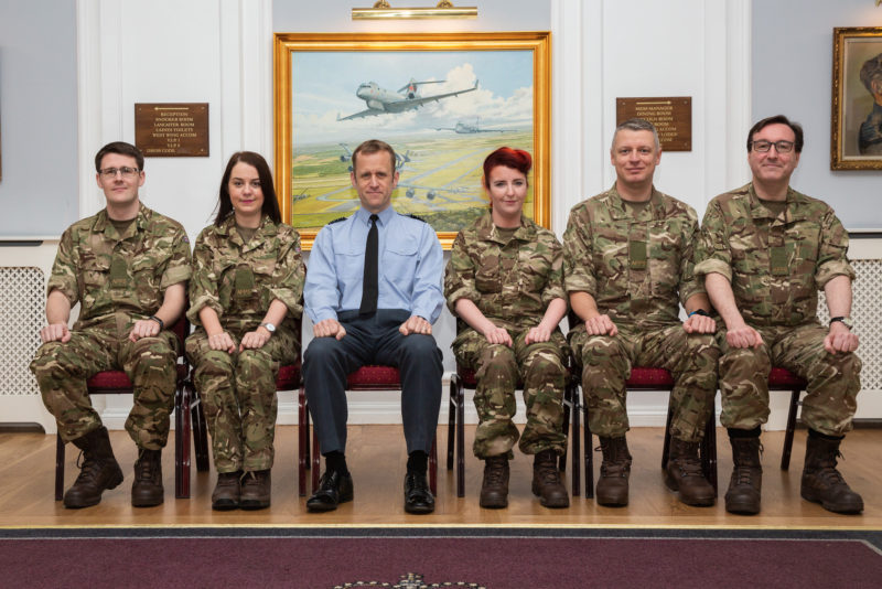 Luke and the rest of the Armed Forces Parliamentary Scheme with the RAF Waddington Station Commander, Group Captain Steve Kilvington