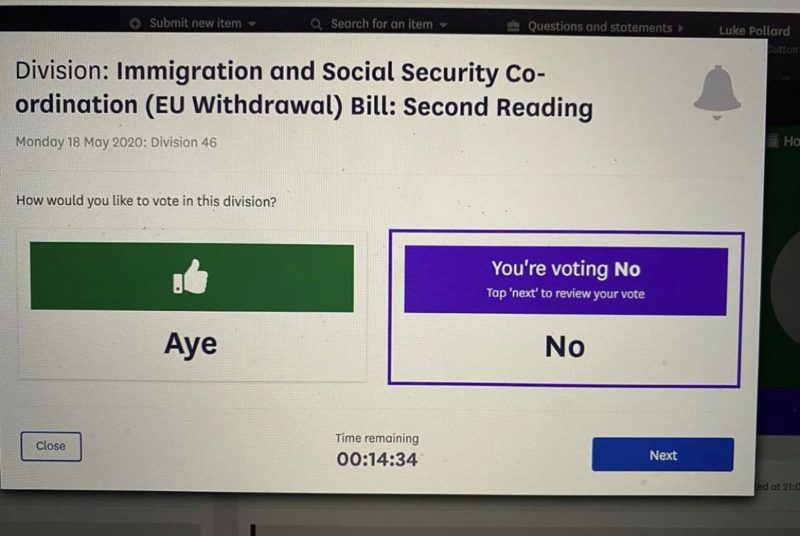 Luke voted against the Immigration Bill in tonight