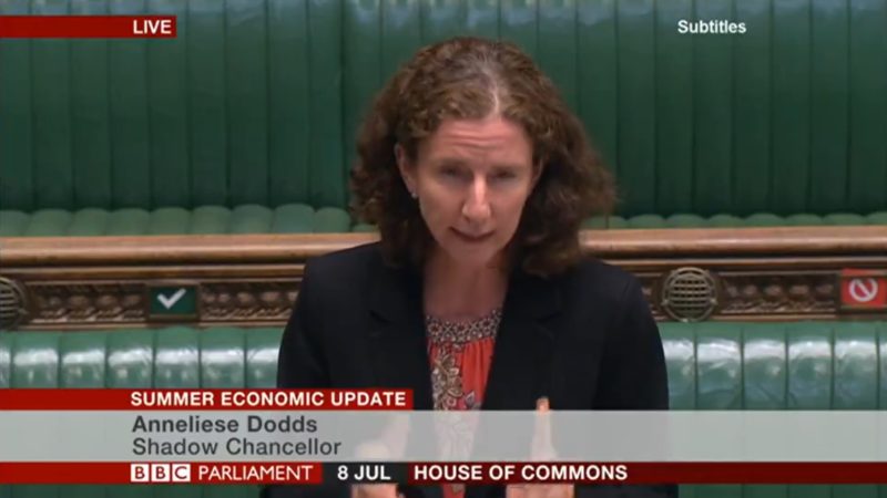 Shadow Chancellor Anneliese Dodds responding to the Summer Economic Update in the House of Commons today
