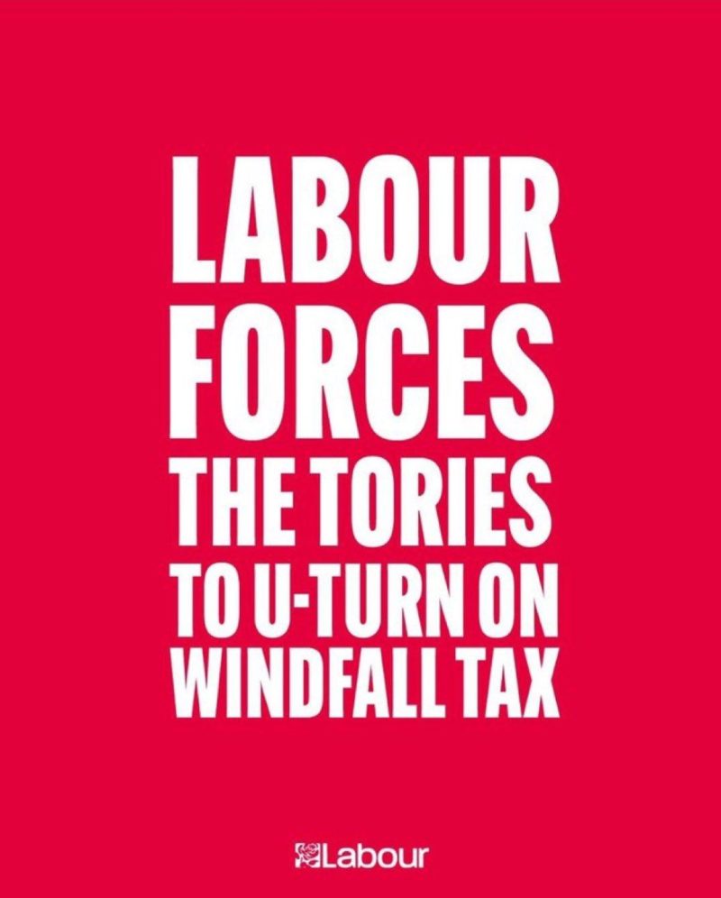   Labour forces the Tories to u-turn on windfall tax