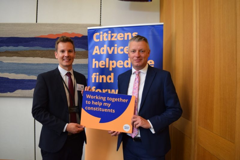 Luke at the Citizens Advice drop in