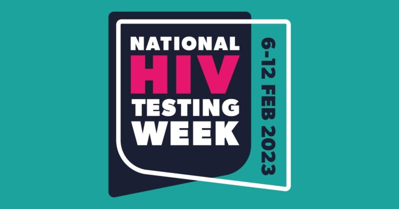 Photo shows the logo for National HIV Testing Week which runs 6-12 February 2023.