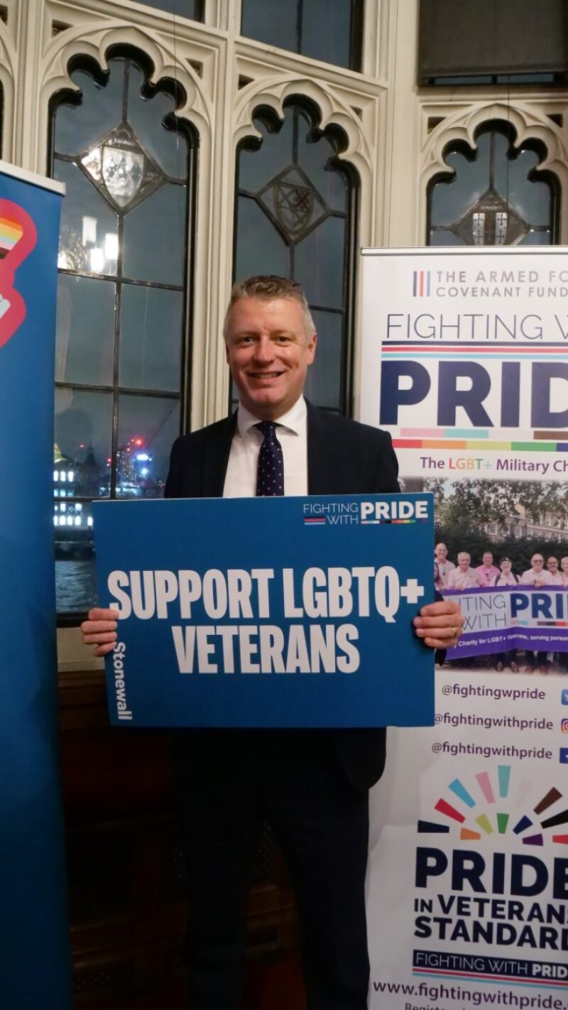 Luke attends the Stonewall reception to support LGBTQ+ veterans.