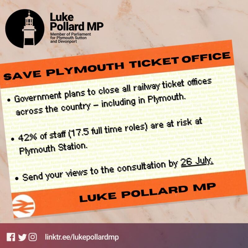 Save Plymouth railway ticket office