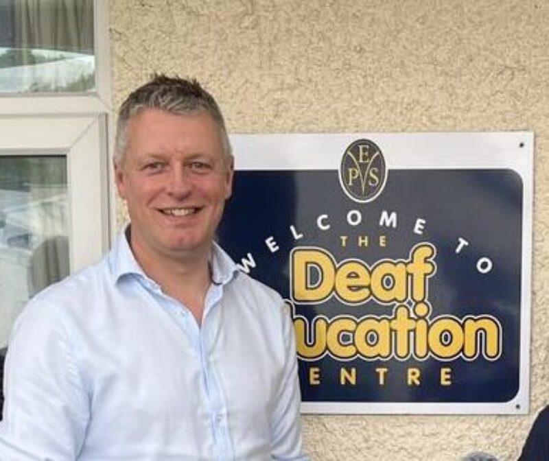 A photograph of Luke at the Deaf Education Centre recently