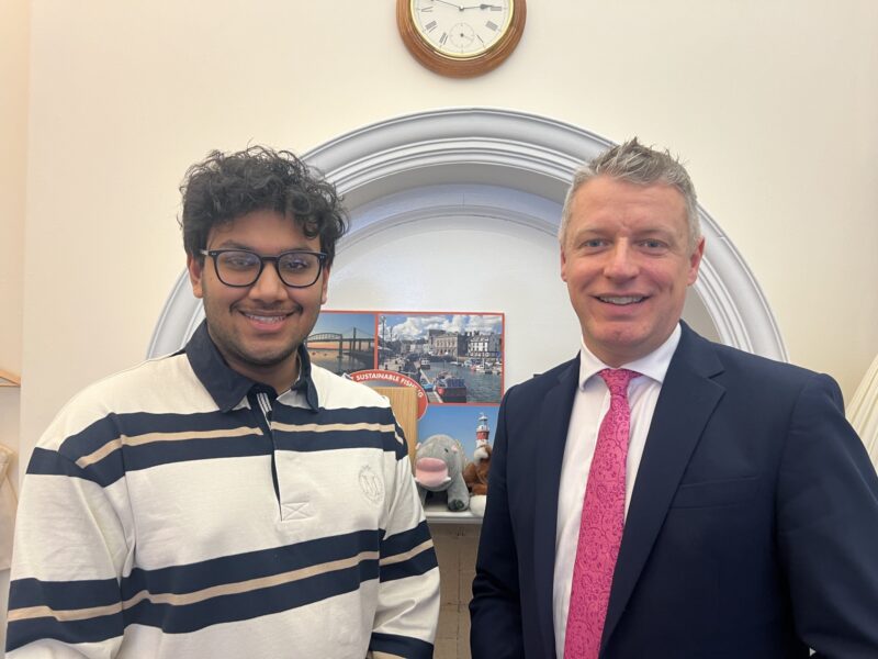 Luke with Anunt in his Westminster office