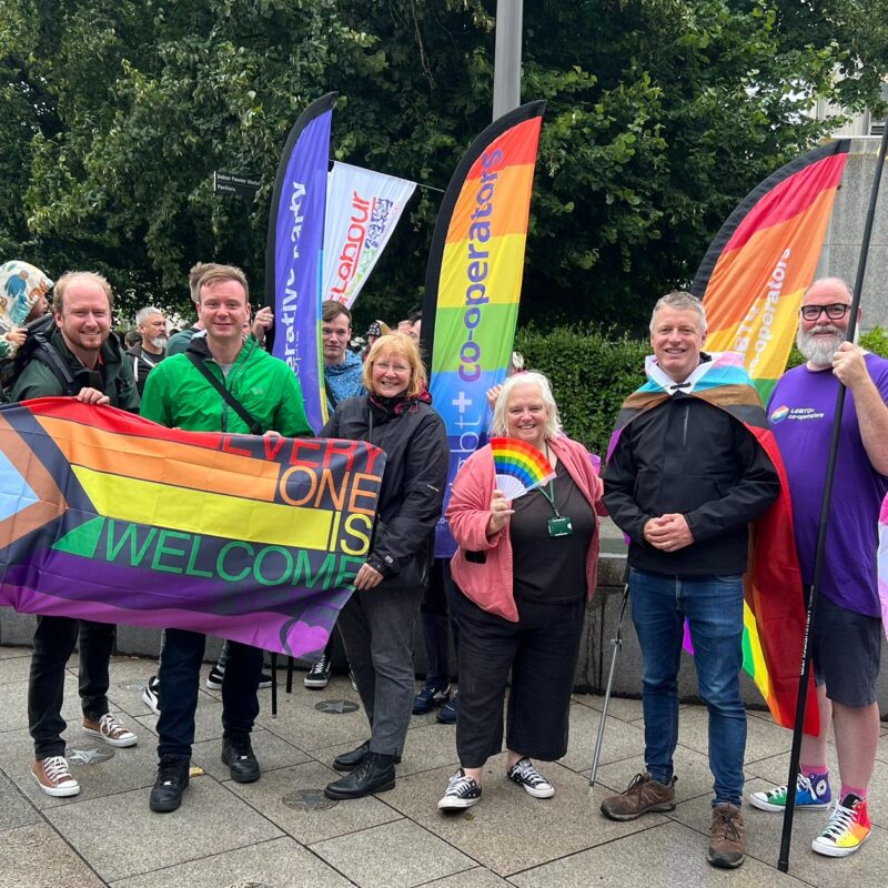 Luke with other Labour and co-op members at LGBT+ event