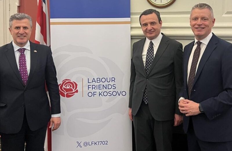 Luke with Prime Minister Albin Kurti and Ilir Kapiti, Ambassador of the Republic of Kosovo to the UK