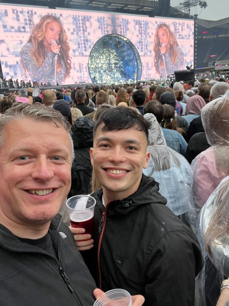 Luke with his partner at a concert at Murrayfield