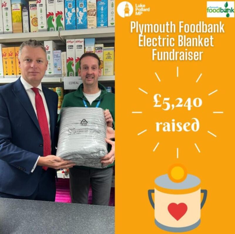 Luke Pollard MP with Andrew Denham ( Project Co-Ordinator at Plymouth Foodbank)
