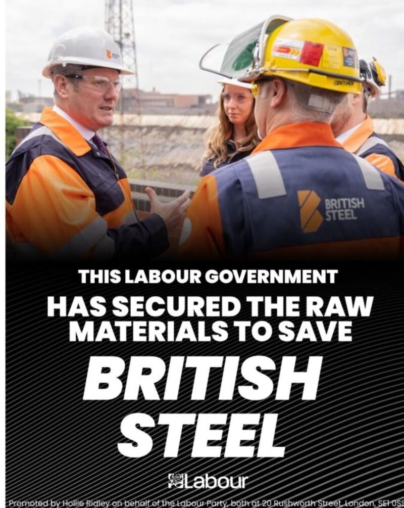 Labour Party Back British Steel Graphic